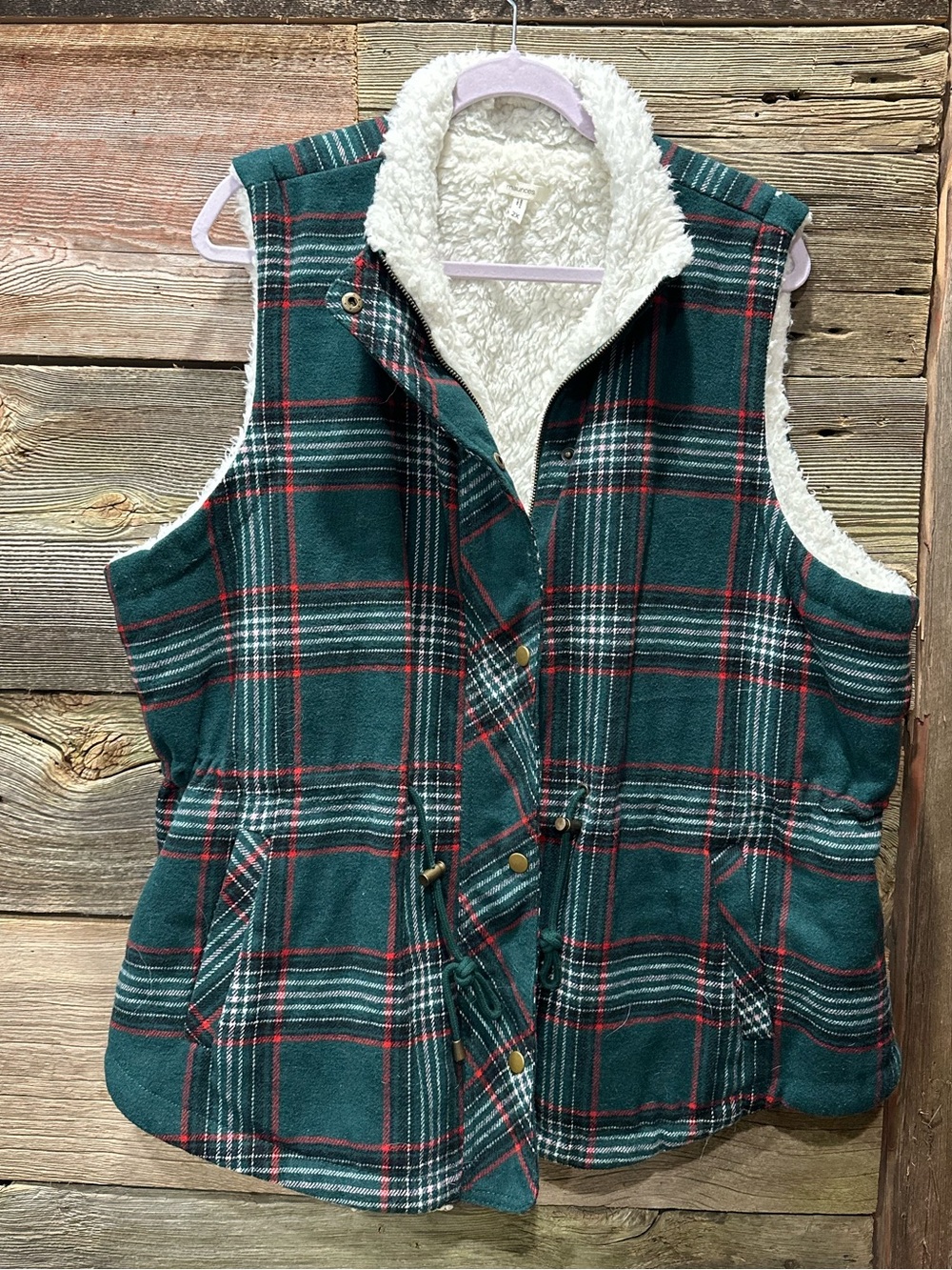 Plaid Sherpa-Lined Vest 2X GUC